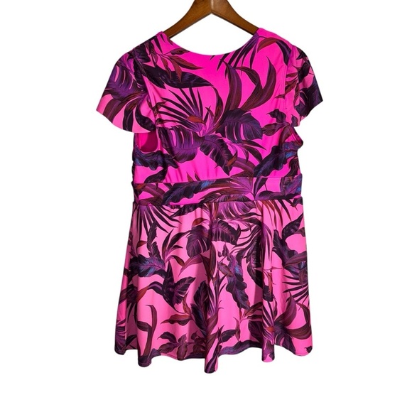 Torrid Flutter Sleeve Skater Swim Dress With Brief Size 1x - Picture 6 of 15